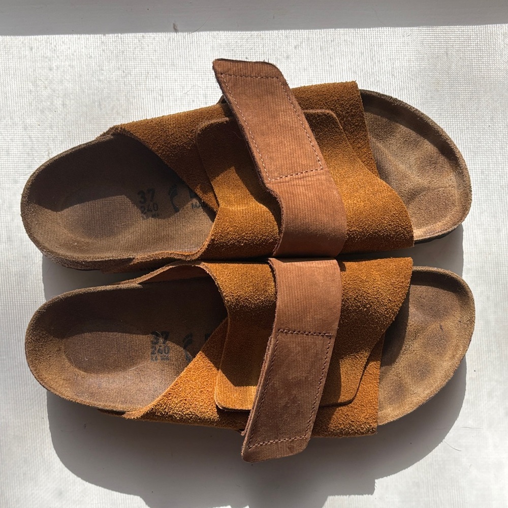 Birkenstock Kyoto Narrow Mink Suede Sandals Size EU37 US6.5